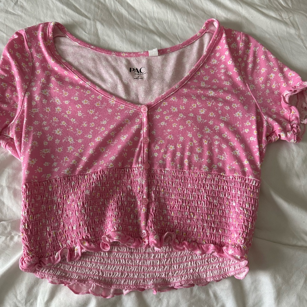 pink flower tee